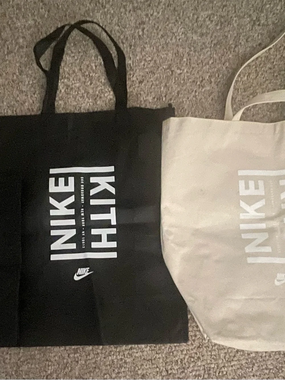 Nike Beige Canvas Tote Bag with White Logo